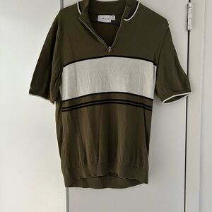 Topman Olive Green Knit Sweater